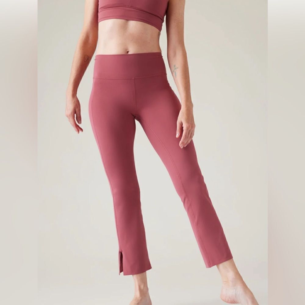 Athleta Rose Mauve High-Rise Cropped Flare Leggings